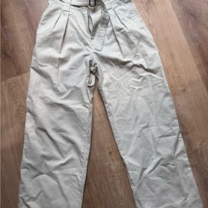 UNIQLO Beige High-Waisted Wide-Leg Pants – Size XS